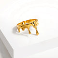 Gold stainless steel round band, vintage-inspired minimalist design