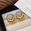Round hoops earring in gold and silver