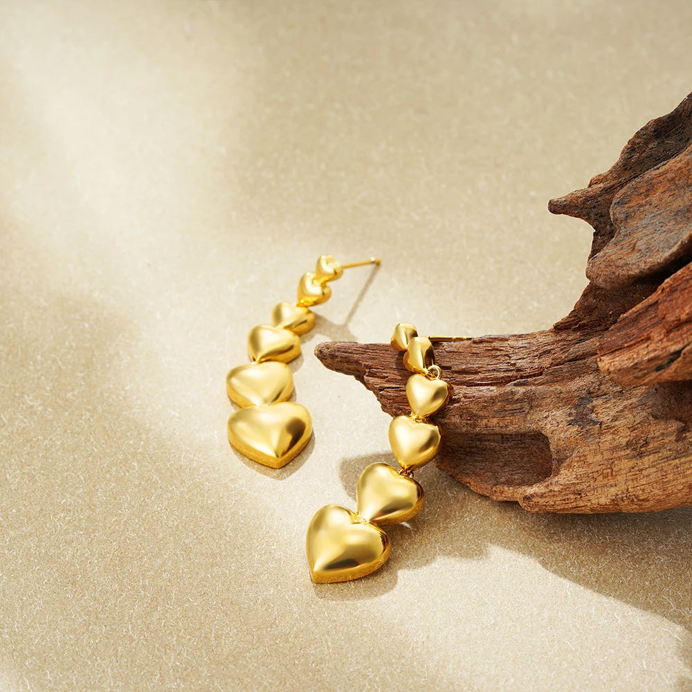 Showing heart shape and gold finishing