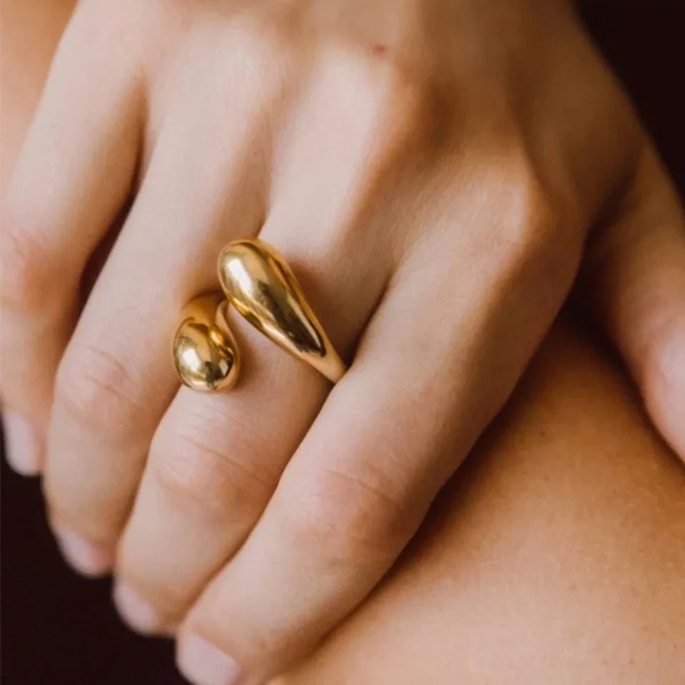 Gold stainless steel geometric band, 13mm width, classic minimalist design