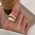 Gold and beige geometric band, invisible setting, 2mm width