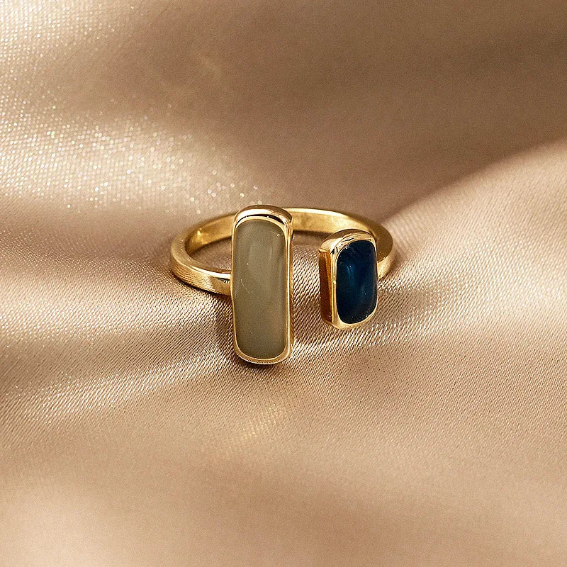 Gold, black and muted beige geometric band, invisible setting, 2mm width