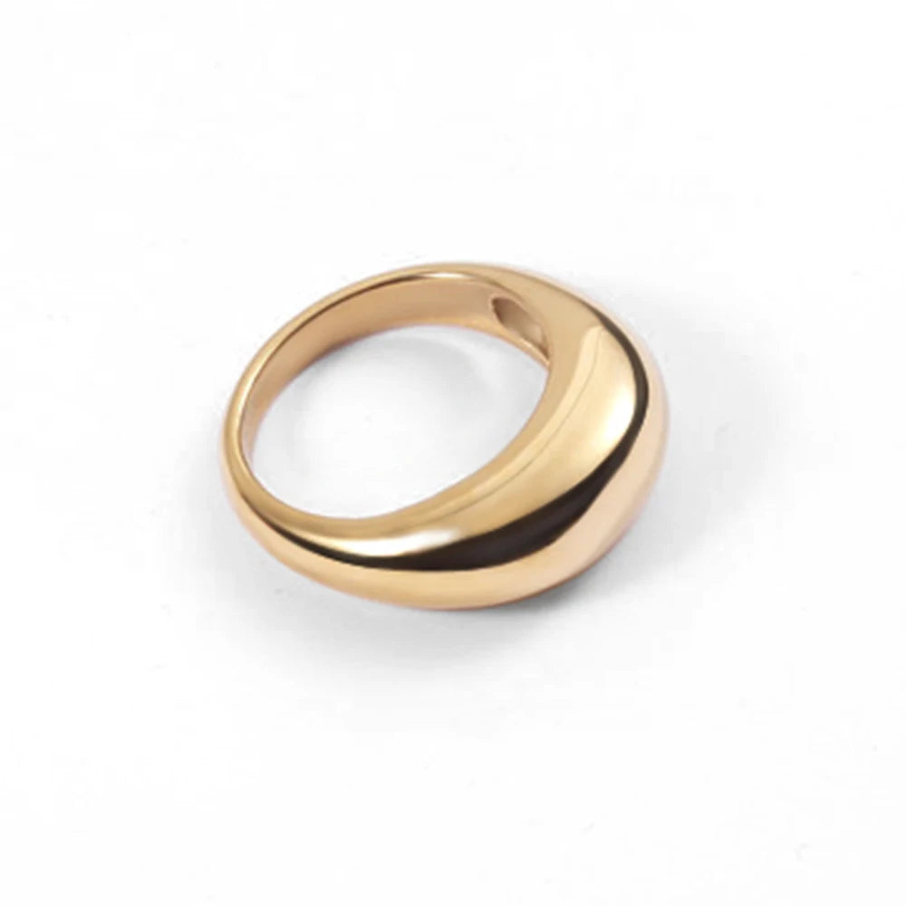  Gold stainless steel slim geometric band, 2mm width, minimalist design