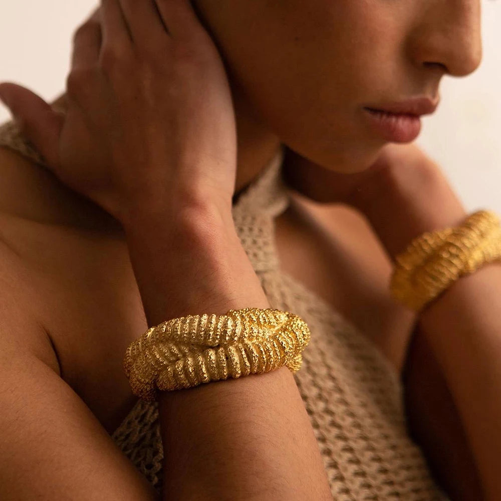 Women's gold geometric cuff bracelet