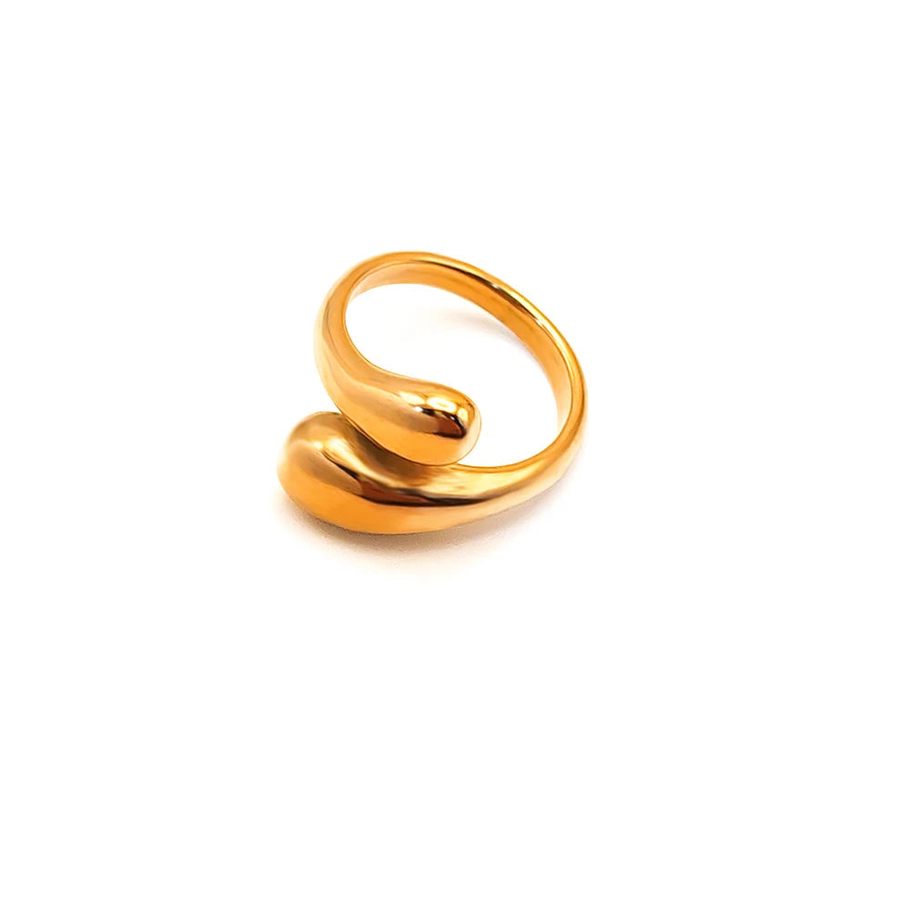 Gold stainless steel geometric band, 13mm width, classic minimalist design