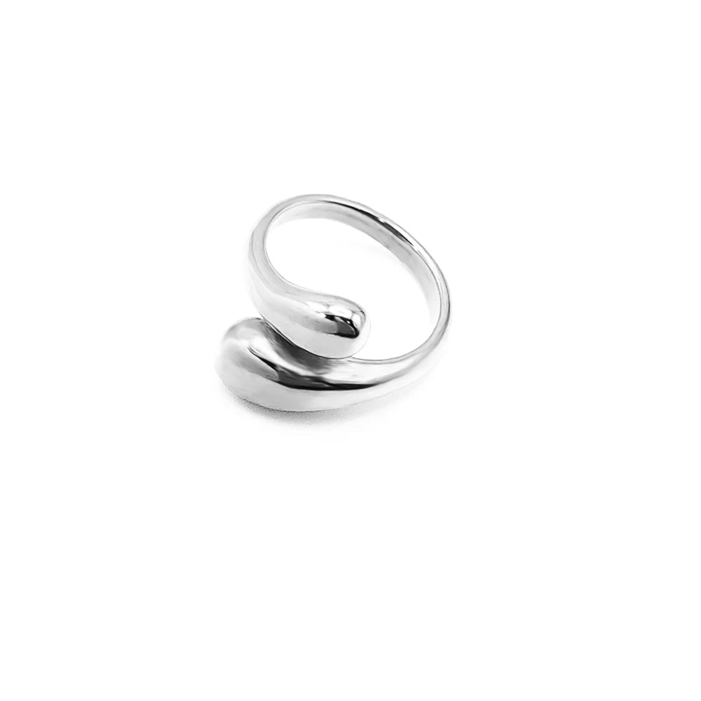 Silver stainless steel geometric band, 13mm width, classic minimalist design