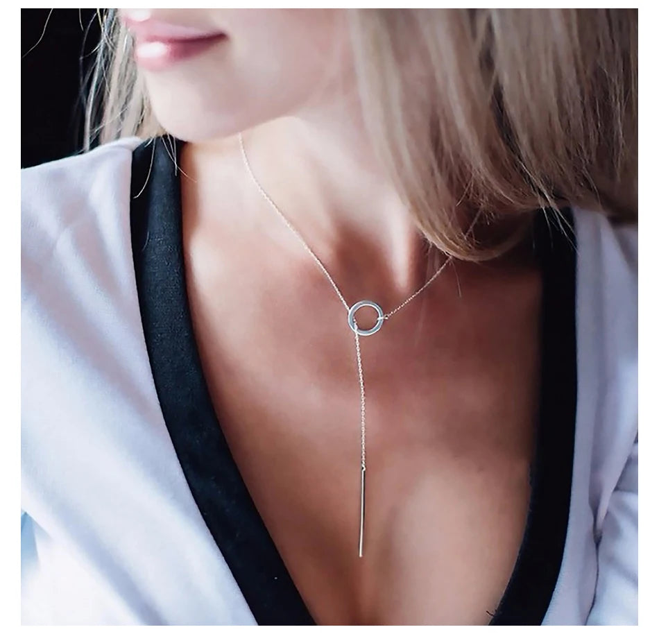 Worn as collarbone neclace on a woman
