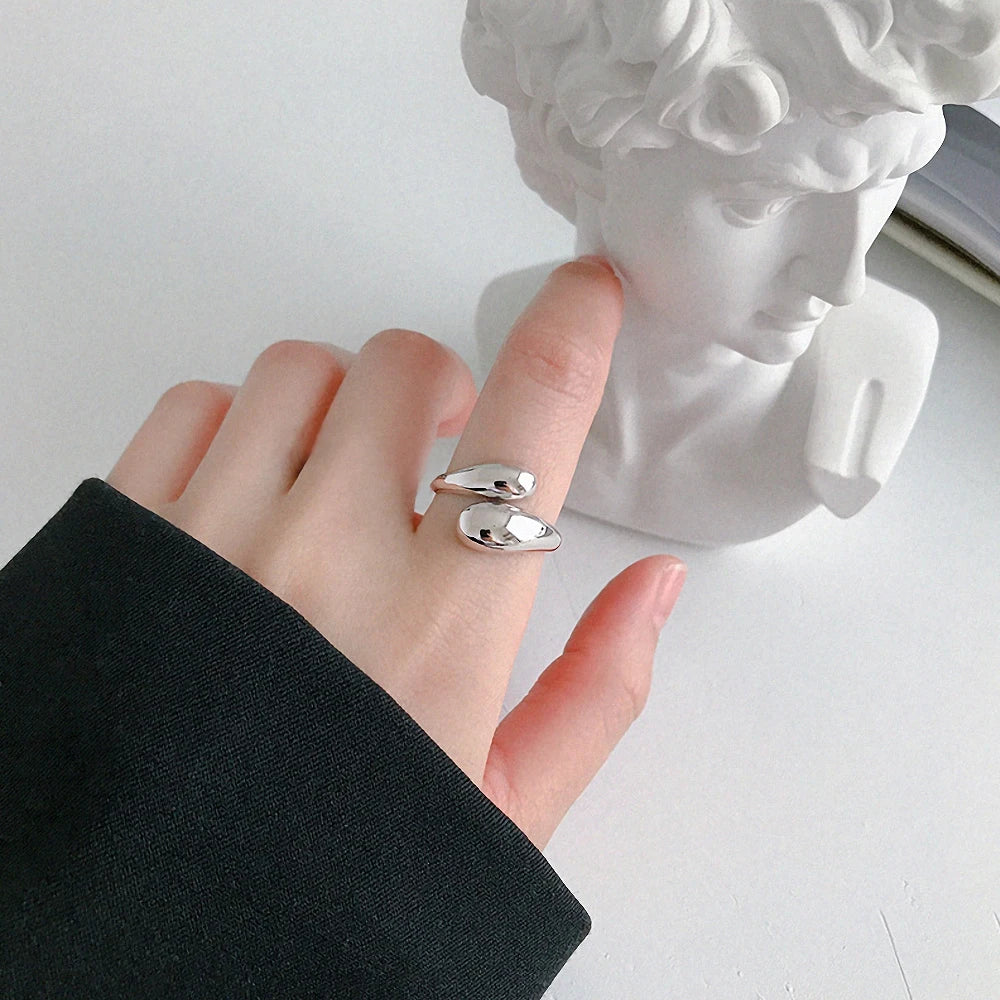Silver stainless steel geometric band, 13mm width, classic minimalist design
