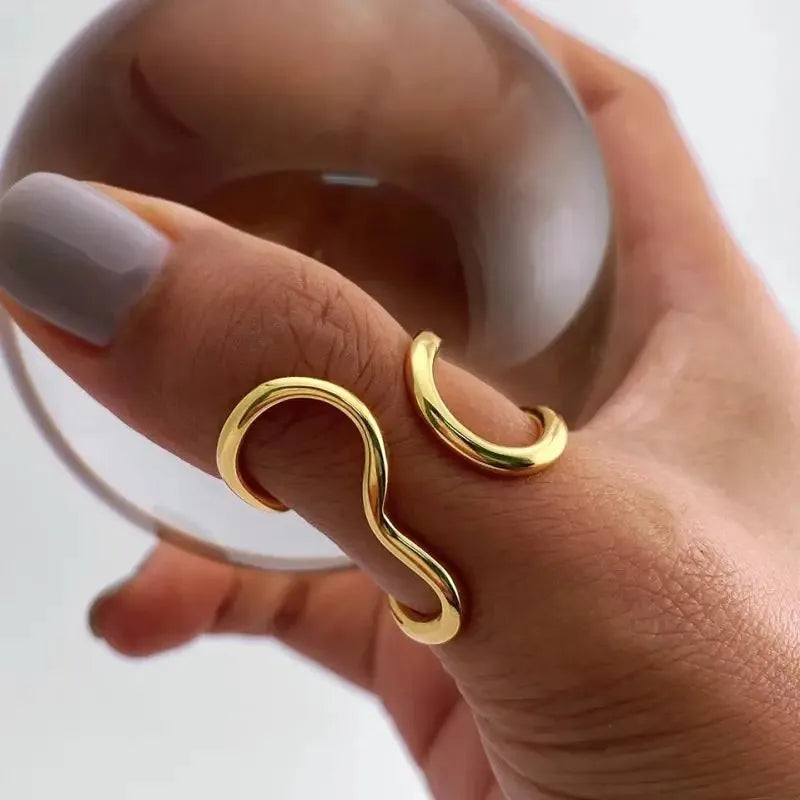  Gold Style A geometric cocktail ring, bold statement design