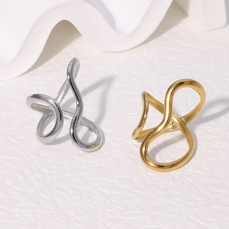 Gold / Silver Style A geometric cocktail ring, bold statement design