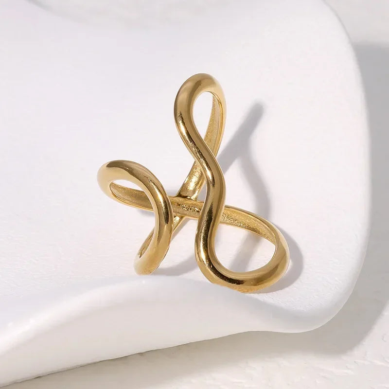 Gold Style A geometric cocktail ring, bold statement design