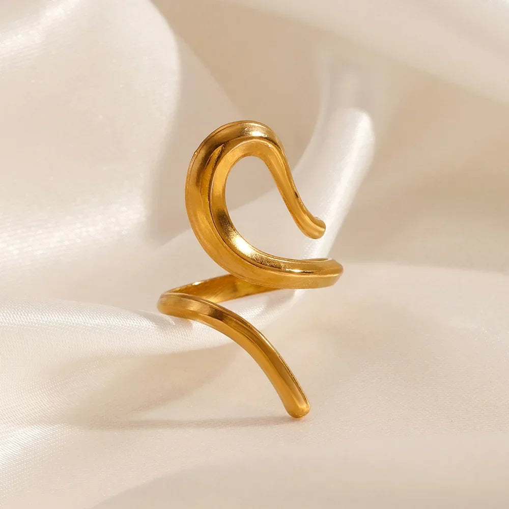 Gold Style B geometric cocktail ring, bold statement design
