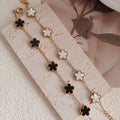 Botanical patterned stainless steel bracelet