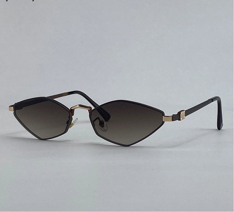 Valkyrie sunglasses in gold brown and gray gradient lenses