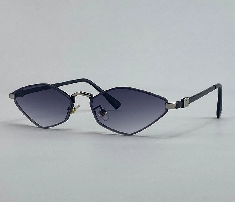 Valkyrie sunglasses in silver and gray gradient lenses