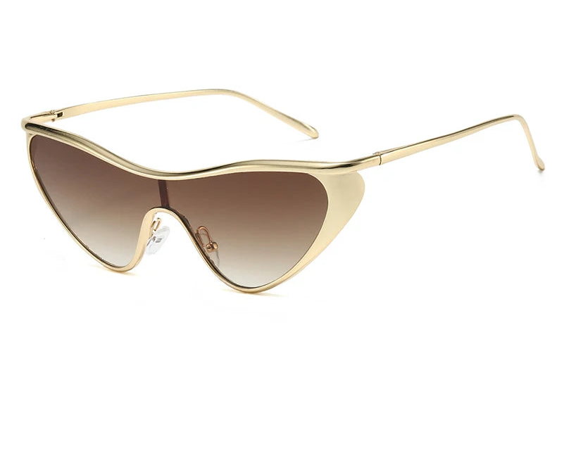 Velour oversized sunglasses in gold and brown gradient lenses