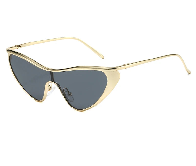 "Velour oversized sunglasses in gold black and gray gradient lenses